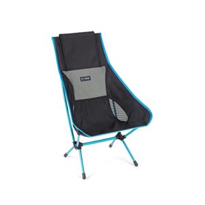 helinox chair two ultralight, high-back, collapsible camping chair, black, with pockets