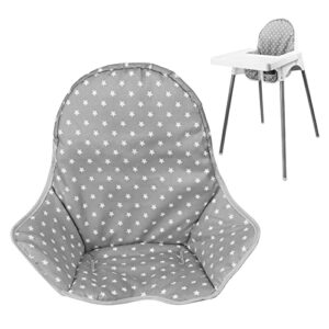 twoworld high chair cushion for ikea antilop highchair, baby high chair seat cover liner mat pad cushion for ikea antilop high chair (fashion gray)