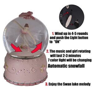 Singeek Ballerina Snow Globe Plays Ballet Tune You are My Sunshine,Christmas Music Snowglobes Ballet Recital Gifts for Girls,Wife,Daughter,Granddaughter