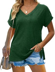 st patricks day shirt women summer v neck loose fitting tunic tops for leggings green l
