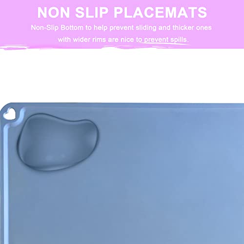 Silicone Placemats for Kids Baby Toddler, Non-Slip Portable Placemats for Dining Table, Heat Resistant, Washable, 3 Pack Baby Food Eating Placemats