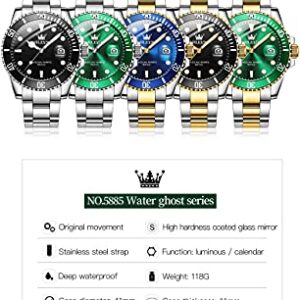 OLEVS Mens Watches Fashion Casual Analog Quartz Watch Waterproof Dress Wrist Watches with Stainless Steel Band Day Window for Men