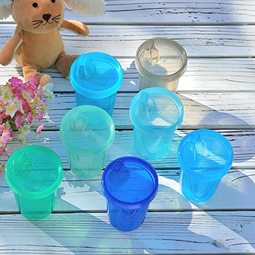 Youngever 7 Pack Kids Sippy Cups, Sippy Cups for Infant, Kids, Toddler, 7 Coastal Colors Sippy Cups
