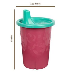 The First Years GreenGrown Reusable Spill-Proof Sippy Cups - Toddler Cups with Straws - Pink/Teal - 6 Count