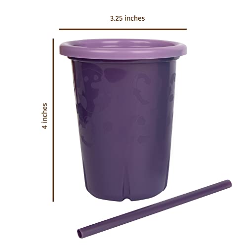 The First Years GreenGrown Reusable Spill-Proof Straw Cups – Toddler Straw Cup – 6 Pack – Purple/Teal
