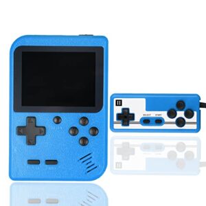 anyando handheld game console, portable retro video game console with 500 classical fc games, 3.0-inches color screen, 1020mah rechargeable battery support for connecting tv and two players(blue)