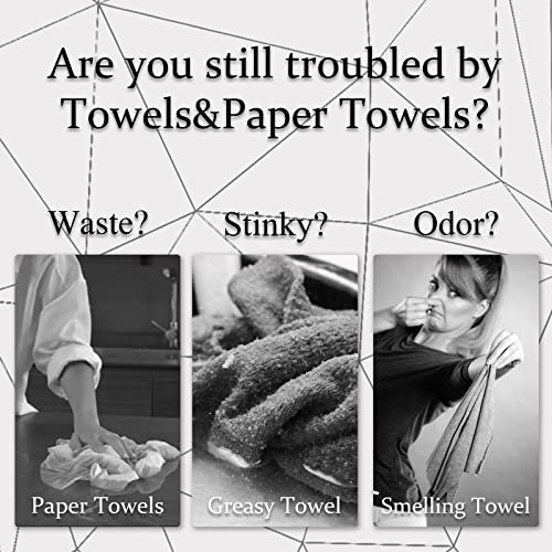 Cleaneat Reusable Paper Towels Set, 6 Rolls x 40 Sheets, Washable Cleaning Dishcloths, Paperless Kitchen Rags, Eco Friendly Paper Towel Alternative, Sustainable Gifts Pack (6 Pack)