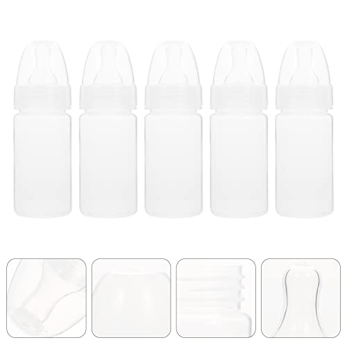 DOITOOL 15 Pcs Newborn Disposable Milk Bottles Babies Supple Milk Bottles Classic Clear Neck Bottles (White)