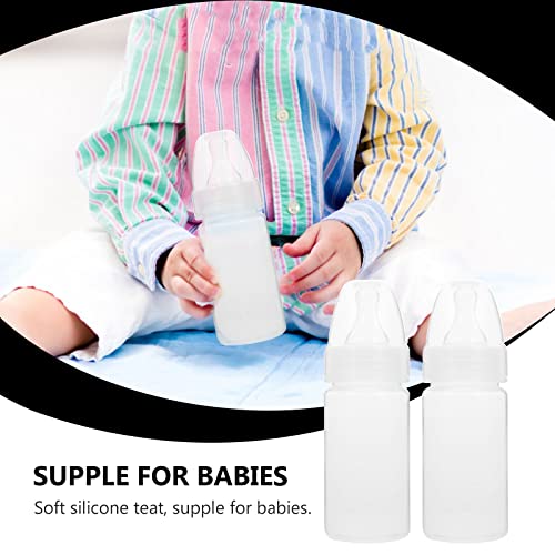 DOITOOL 15 Pcs Newborn Disposable Milk Bottles Babies Supple Milk Bottles Classic Clear Neck Bottles (White)