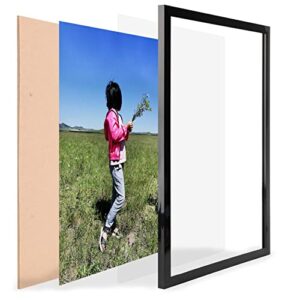 Medog 8.5x11 Picture Frames Made of Aluminum and Safely Plastic Cover for 8.5x11 Black Picture Frame 8.5x11 Industries Studio Gallery Frame 8.5 x 11 in Wall Mounting Certificates Picture Frame Black