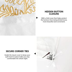 Style Quarters Queen Duvet Cover, 100% Cotton Percale Bird Style Duvet Cover 3 Pieces Duvet Cover Queen, White Duvet Cover Queen with 1 Duvet Cover and 2 Pillow Shams(Queen)