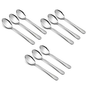 9-piece stainless steel kids spoons, haware toddler flatware, kids silverware preschooler utensils, baby spoons for self feeding, mini cutlery set for home kitchen school, healthy and dishwasher safe