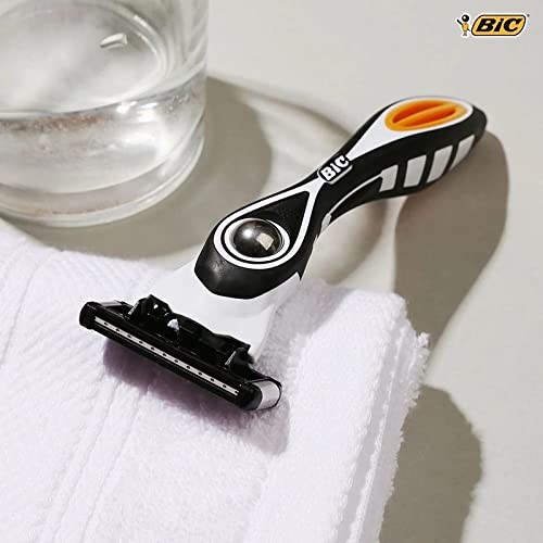 BIC Flex 5 Titanium 5-Blade Disposable Razor for Men, Sensitive Skin Razor For a Smooth, Comfortable and Close Shave, 4 Piece Razor Set