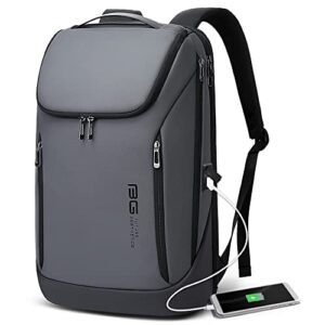 bange business smart backpack waterproof fit 15.6 inch laptop backpack with usb charging port,commuter travel durable backpack (gray)