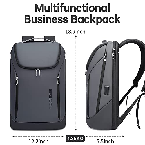 BANGE Business Smart Backpack Waterproof fit 15.6 Inch Laptop Backpack with USB Charging Port,Commuter Travel Durable Backpack (Gray)