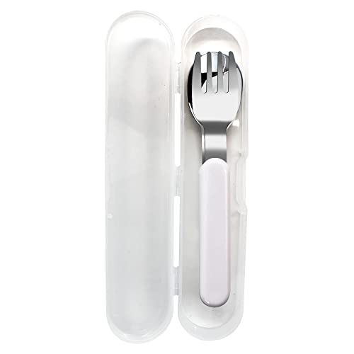 VANRA 2-Piece Children Fork And Spoon Set 18/10 Stainless Steel Child Flatware Set Kids Utensils Set with Case for Lunch Box