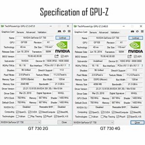 SAPLOS GT 730 4GB DDR3 128-bit, Low Profile Graphics Card, HDMI, DVI, VGA, PC Video Card, Computer GPU for Working, Low Power, PCI Express x16, 2K Support, Fermi, DirectX 11