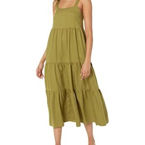 The Drop Women's Britt Tiered Maxi Tent Dress, Olive Oil, M