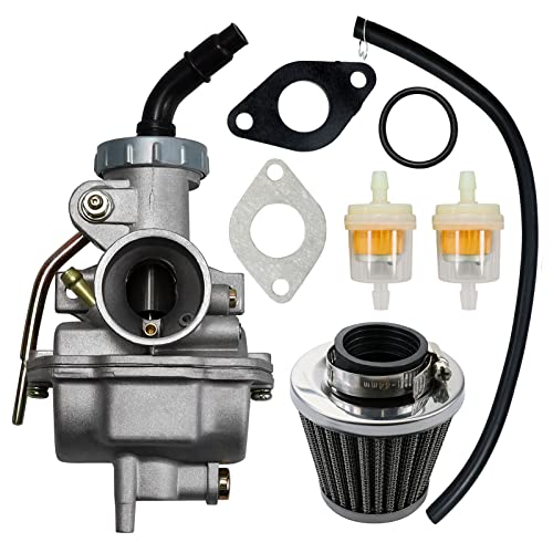 PZ20 Carburetor for Kazuma Baja 50cc 70cc 90cc 110cc 125cc TaoTao 110B NST SunL Chinese Quad 4 Stroke ATV 4 Wheeler Go Kart Dirt Bike Honda CRF50F XL75 CRF80F XR50R with Air Fuel Filter