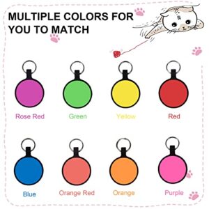 HACRAHO Pet ID Tag, 8 PCS Colorful Silicone Dog Tags with 8 Colors Round Shape Pet Tags with 8 PCS Key Rings for Dogs Cats, Round Shape