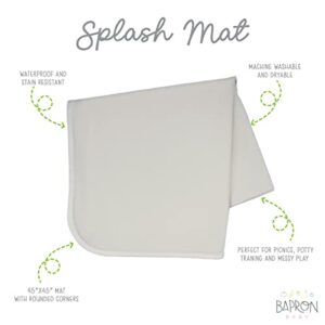 BapronBaby Minimalist Champagne Splash Mat - Waterproof Catch-All for Under High Chairs, Floors, Tables, Playtime or Arts & Crafts - Machine Washable - 45" x 45”