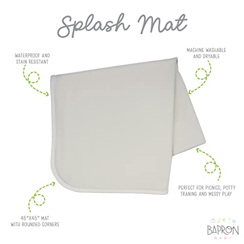 BapronBaby Minimalist Champagne Splash Mat - Waterproof Catch-All for Under High Chairs, Floors, Tables, Playtime or Arts & Crafts - Machine Washable - 45" x 45”