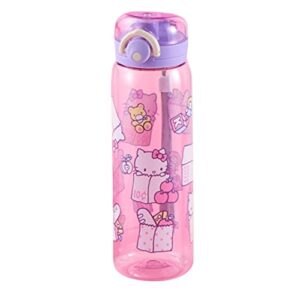 everyday delights sanrio hello kitty water bottle with strap 600ml - purple