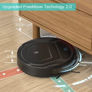 Lefant Robot Vacuum Cleaner, Tangle-Free Suction, Slim, Quite, Automatic Self-Charging, Wi-Fi/App/Alexa/Remote Control, Good for Pet Hair, Hard Floor and Low Pile Carpet, M210 Black