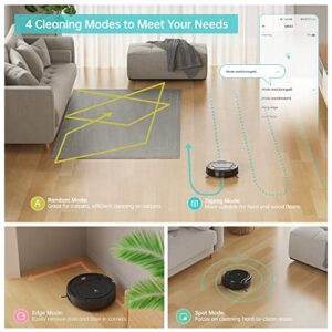 Lefant Robot Vacuum Cleaner, Tangle-Free Suction, Slim, Quite, Automatic Self-Charging, Wi-Fi/App/Alexa/Remote Control, Good for Pet Hair, Hard Floor and Low Pile Carpet, M210 Black