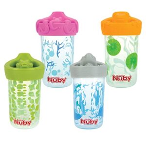 Nuby No Spill 3D Character Sippy Cup with Soft Touch Flo Silicone Top, 12 Ounce, Shark (Prints May Vary)