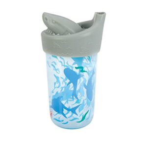 Nuby No Spill 3D Character Sippy Cup with Soft Touch Flo Silicone Top, 12 Ounce, Shark (Prints May Vary)