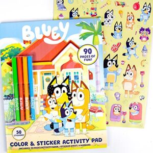 bluey coloring & activity & sticker book, great for at-home kids activities, perfect road trip & travel activity kit, screen-free fun coloring book for ages 3, 4, 5, 6