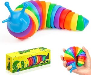 whatook fidget slug, caterpillar fidget worm toy, sensory toys for toddlers 1-3, 3-4, autism sensory slug toy makes relaxing sound, fidget toys for kids 5-7, autistic toys for boys girls adhd gifts