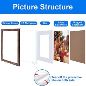 ZIRANLING 8x10 Picture Frame Rustic Brown Wood Set of 6,Display Pictures 5x7 with Mat or 8x10 Without Mat,Multi Photo Frames Collage for Wall or Tabletop Display