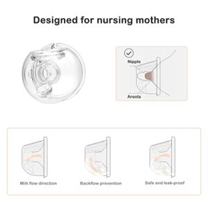 QIUXQIU Wearable Breast Pump Milk Collector Cup Accessories, Compatible with for TSRETE Momcozy S9/S10/S12 Wearable Breast Pump Include Duckbill Valve&Silicone Diaphragm&24mm Flange&Linker 1 PCS