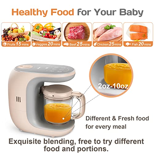 Baby Food Maker, Baby Food Processor Blender Grinder Steamer Cooks Blends Healthy Homemade Baby Food in Minutes Touch Screen Control… (BFM-003)