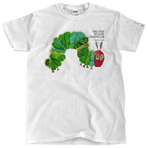 printed the very hungry caterpillar book by eric carle white t-shirt (m)