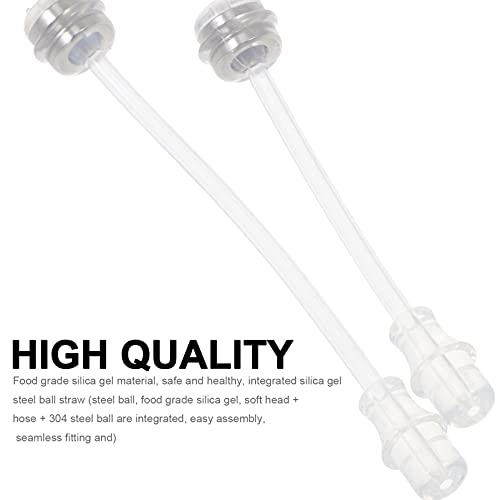 Healifty 2Pcs Baby Bottle Straws Weighted Straw Sippy Cup Straws Replacement for Nursery Bottle Baby Water Cup (Transparent)