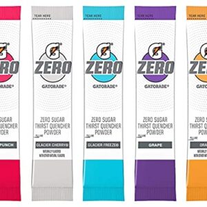 Gatorade G Zero Powder, Individual Packets, 5 Flavor Variety Pack - 4 of Each Flavor, Pack of 20-0.10oz