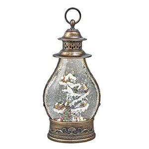 15-inch battery-operated lit christmas village water lantern