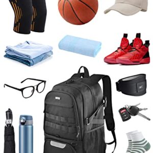 BROTOU Basketball Bag, Soccer Backpack for adult, Volleyball Football Backpack Sports Gym Bag with Shoe and Ball Compartment for Men/Women (Black-new)