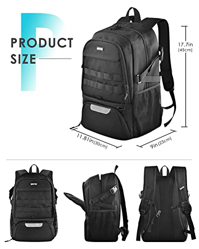 BROTOU Basketball Bag, Soccer Backpack for adult, Volleyball Football Backpack Sports Gym Bag with Shoe and Ball Compartment for Men/Women (Black-new)