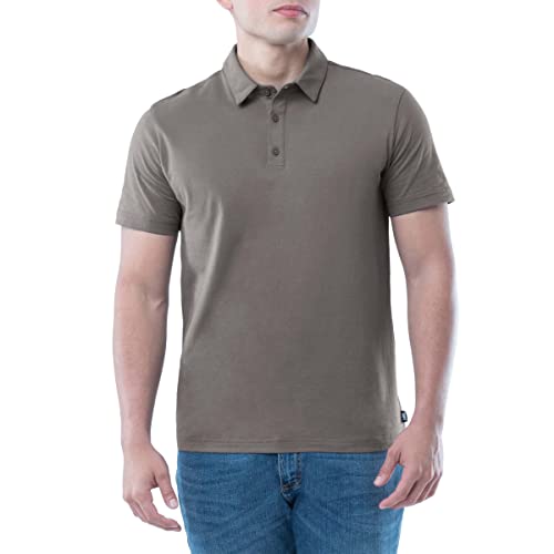 Lee Men's Short Sleeve Soft Washed Cotton Polo T-Shirt, Smoked Pearl, Large