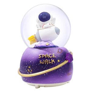 astronaut snow globes for kids,80mm musical glitter snow globe to take children to explore the vast starry sky, astronaut toys birthday gifts for boys and girls, space decoration