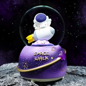 Astronaut Snow Globes for Kids,80MM Musical Glitter Snow Globe to Take Children to Explore The Vast Starry Sky, Astronaut Toys Birthday Gifts for Boys and Girls, Space Decoration