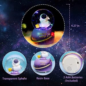 Astronaut Snow Globes for Kids,80MM Musical Glitter Snow Globe to Take Children to Explore The Vast Starry Sky, Astronaut Toys Birthday Gifts for Boys and Girls, Space Decoration