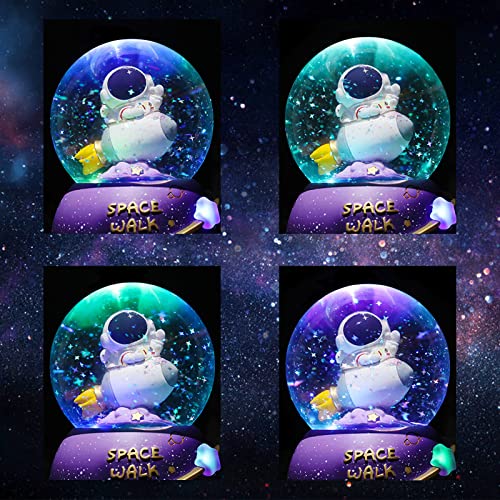 Astronaut Snow Globes for Kids,80MM Musical Glitter Snow Globe to Take Children to Explore The Vast Starry Sky, Astronaut Toys Birthday Gifts for Boys and Girls, Space Decoration