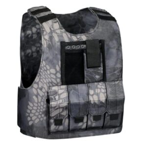 kids tactical vest kit teens airsoft vest outdoor woodland cs multi-function combat assault training protective adjustable vest
