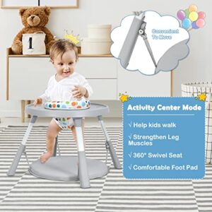 HONEY JOY 7 in 1 High Chair, Baby Highchair with Storage Basket, Convert to Toddler Chair & Table/Booster Seat/Building Block Table/Infant Feeding Chair/Baby Activity Center Bouncer (Gray)