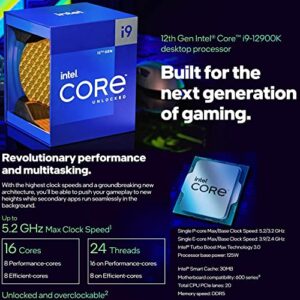 INLAND 1TB GEN 4 PCIE 4.0 NVMe M.2 2280 SSD + Intel Core i9-12900K Desktop Processor 16 (8P+8E) Cores up to 5.2 GHz Unlocked LGA1700 Desktop Processor with ASUS ROG Strix Z690-E Gaming WiFi Motherboar